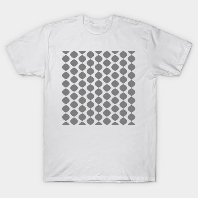 Midcentury Modern Retro 60s Waves Pattern  (60% Grey) T-Shirt by Makanahele